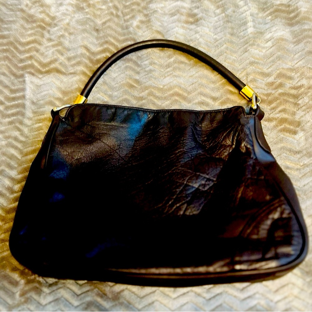 VTG Soft COWHIDE  Leather, 3 Compartment Hobo Shoulder Bag,  Blue Purple